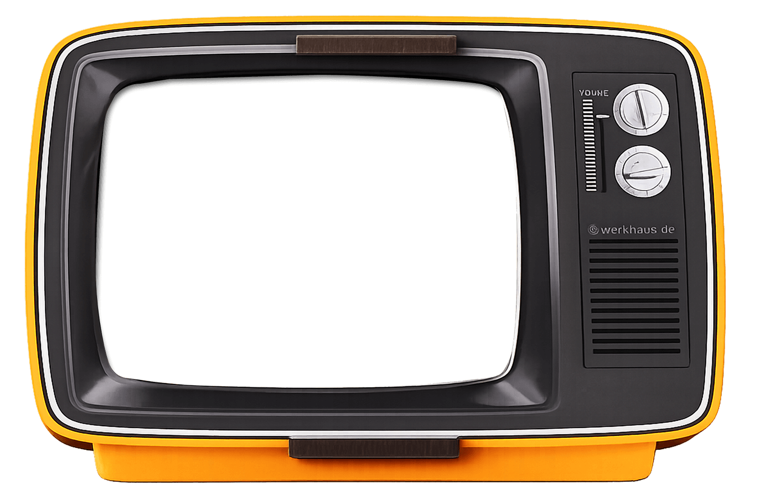 Televisor retro con un concierto de YouTube en la pantalla